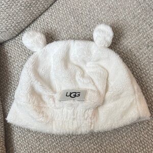 UGG Kids Cream Fuzzy Hat with Ears